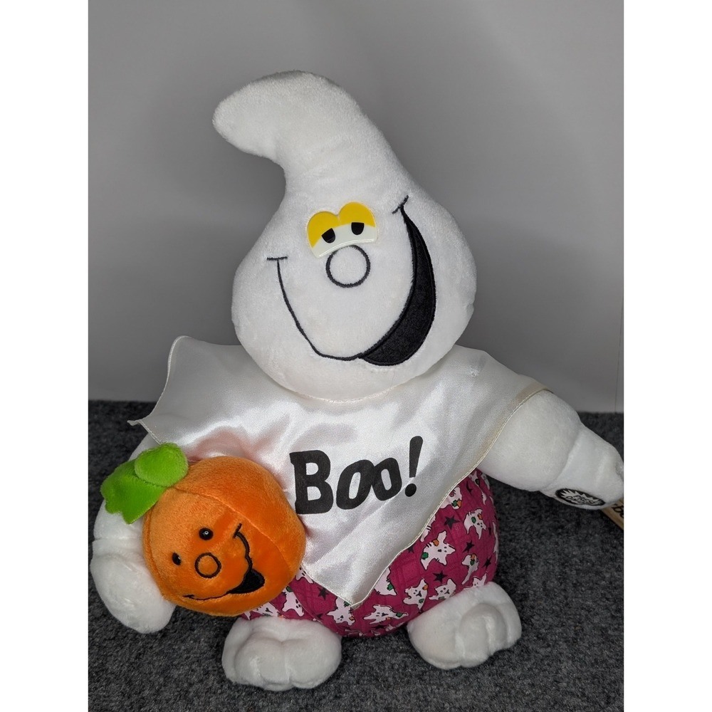 Dan Dee Singing Halloween‎ Ghost Plush With Pumpkin Haunted House Rock WORKS